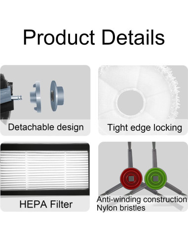 Kits de Reemplazo para ECOVACS DEEBOT X1 Omni/TURBO - 2 Cepillos