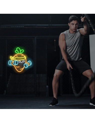 Cartel de Neón Led Carrot Lift 35.1cm para Gimnasio