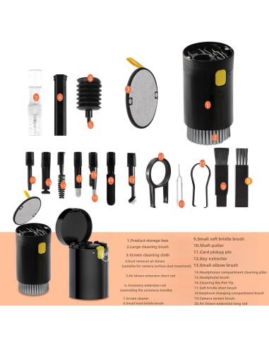 Kit de limpieza 20 en 1 Critin para teclado y pantallas