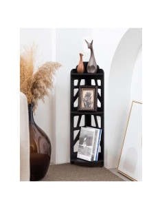 Estante de esquina J JINXIAMU 3 niveles 80 cm negro