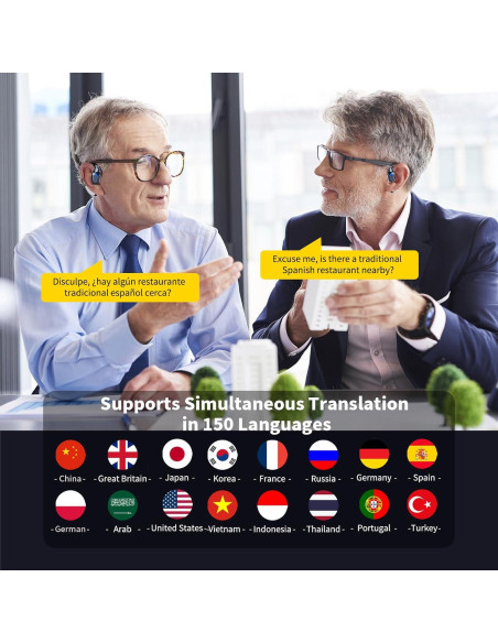 Auriculares de Traducción AI Hantan TE-101 Bluetooth 5.4 150 Idiomas Auriculares de Traducción AI Hantan TE-101 Bluetooth 5.4 150 Idiomas