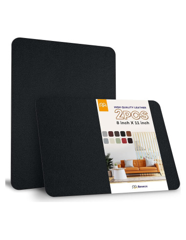 Cinta de Reparación de Cuero Besezx 20.32x27.94cm 2 Piezas Negro