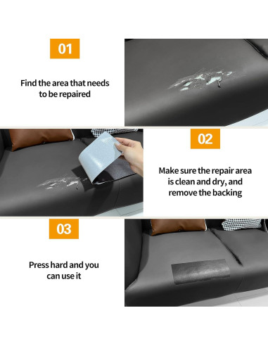 Cinta de Reparación de Cuero Besezx 20.32x27.94cm 2 Piezas Negro