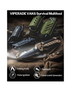 VIPERADE VAK6 Multitool de Supervivencia con Cuchillo y Linterna 2
