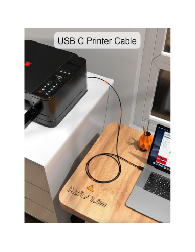 Cable USB C a B 1M CableCreation para Impresora y MIDI