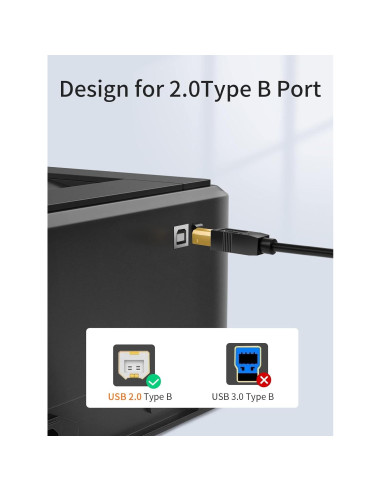 Cable USB C a B 1M CableCreation para Impresora y MIDI