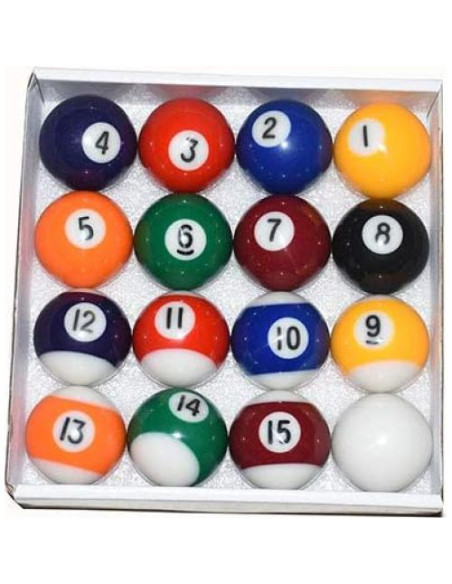 Juego de 16 bolas de billar East Eagle 3.81 cm para niños Juego de 16 bolas de billar East Eagle 3.81 cm para niños