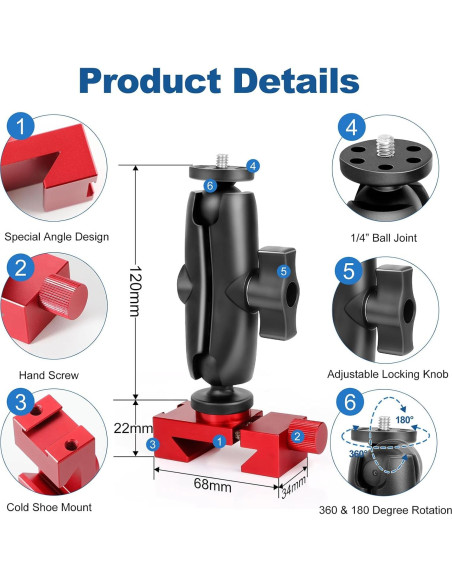 Soporte de Cerca ChromLives para Gopro y Smartphone Ajustable Soporte de Cerca ChromLives para Gopro y Smartphone Ajustable