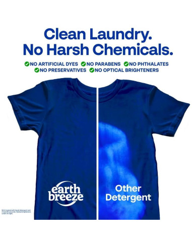 Hojas de detergente para ropa Earth Breeze sin fragancia - 60 cargas