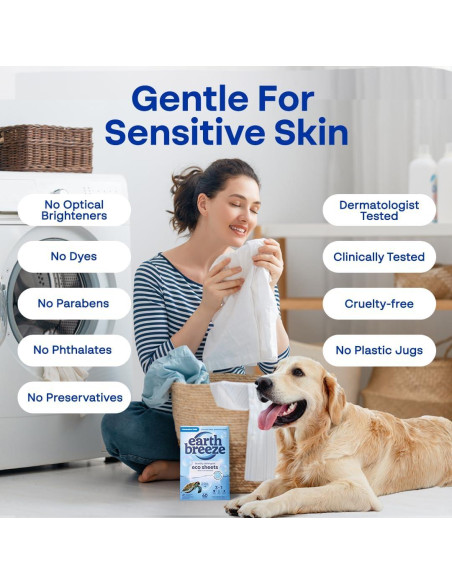 Hojas de detergente para ropa Earth Breeze sin fragancia - 60 cargas Hojas de detergente para ropa Earth Breeze sin fragancia - 60 cargas