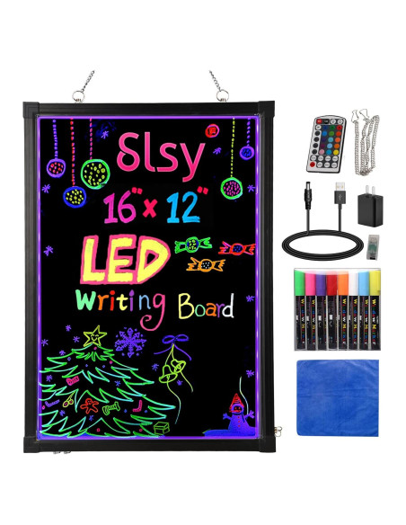 Tablero LED Borrable Slsy 40.6x30.5cm con 8 Marcadores Tablero LED Borrable Slsy 40.6x30.5cm con 8 Marcadores
