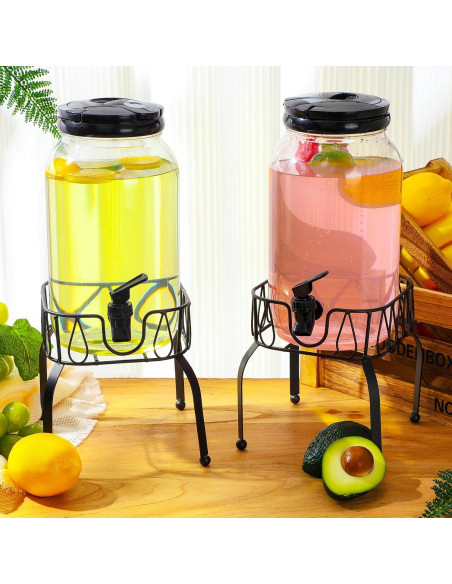 Dispensador de Bebidas Tanlade 3.8L con Soporte de Metal Negro Dispensador de Bebidas Tanlade 3.8L con Soporte de Metal Negro