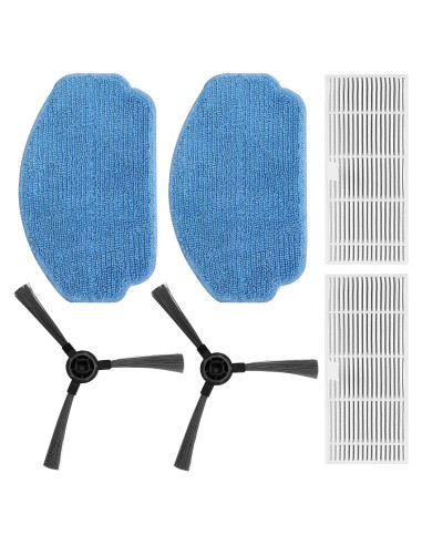 Kit de Accesorios ZCWA para Aspiradora Robot BR151 - 2 Cepillos, 2 Filtros, 2 Paños