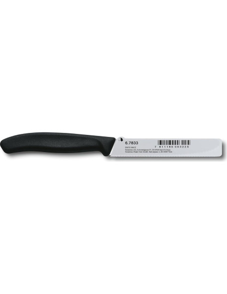 Cuchillo de Pelar Victorinox 6.7733 Negro 10.16 cm Serrado Cuchillo de Pelar Victorinox 6.7733 Negro 10.16 cm Serrado