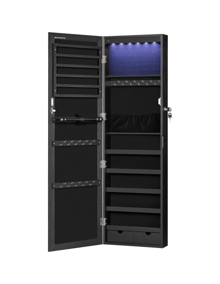 Armario de Joyería SONGMICS con Espejo y 6 LEDs, 120 cm Armario de Joyería SONGMICS con Espejo y 6 LEDs, 120 cm