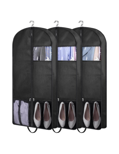 Bolsas de Traje KIMBORA 43" con Fuelles y Asas - 3 Paquetes