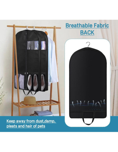 Bolsas de Traje KIMBORA 43" con Fuelles y Asas - 3 Paquetes