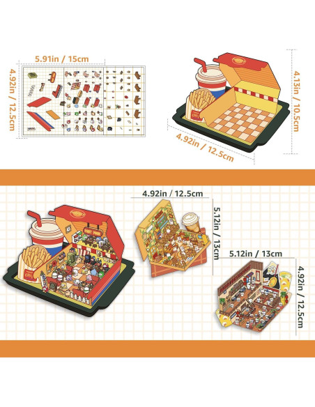 Pegatinas 3D DIY Yaozyety - Tema Comida, 3 Conjuntos Reutilizables Pegatinas 3D DIY Yaozyety - Tema Comida, 3 Conjuntos Reutilizables