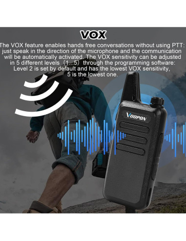 Walkie Talkies Voopon T20 Recargables 22 Canales 3km Alcance