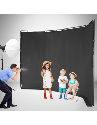 Soporte de Fondo Portátil WUPYI 2.4x4m Negro para Fotografía