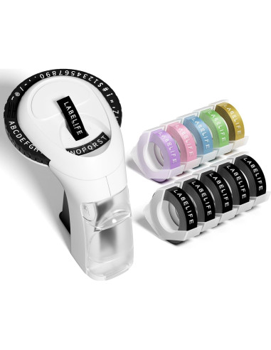 Máquina de Etiquetas en Relieve Labelife Omega S Manual con 10 Cintas