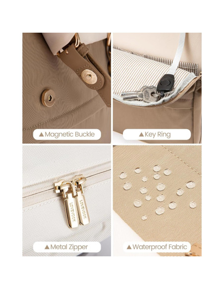 Mochila LOVEVOOK para Laptop 15.6" Beige y Café 23.2L Mochila LOVEVOOK para Laptop 15.6" Beige y Café 23.2L
