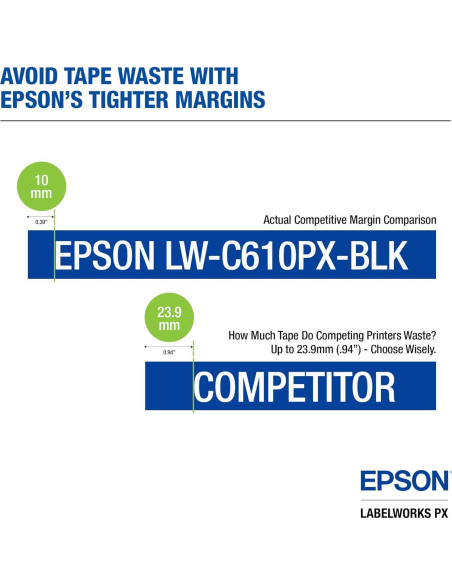 Impresora de Etiquetas Portátil Epson LW-C610PX Bluetooth 24mm Impresora de Etiquetas Portátil Epson LW-C610PX Bluetooth 24mm