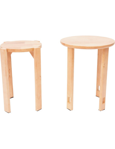 Juego de 4 Taburetes Apilables de Madera Kreiaoer 35.56 cm