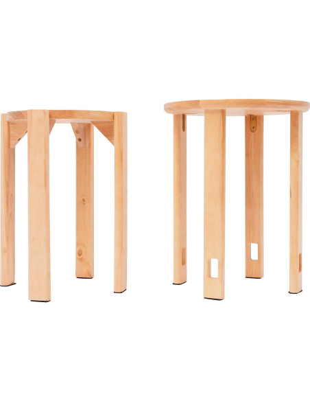 Juego de 4 Taburetes Apilables de Madera Kreiaoer 35.56 cm Juego de 4 Taburetes Apilables de Madera Kreiaoer 35.56 cm