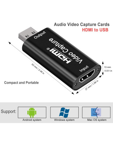 Tarjeta de Captura de Video HDMI GRACETOP 1080P USB OTG