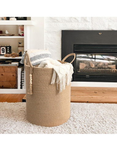 Cesta de Ropa de Yute Goodpick 40.6x50.8 cm Resistente