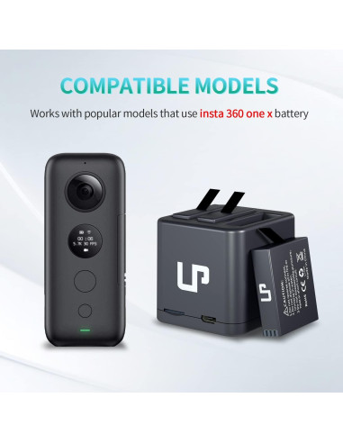 Paquete de Cargador y Baterías LP para Insta360 ONE X - 3 Piezas