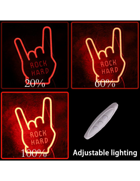 Cartel de Neón Rock Duro YUFAOO 32.5x24.4 cm Decoración Cartel de Neón Rock Duro YUFAOO 32.5x24.4 cm Decoración