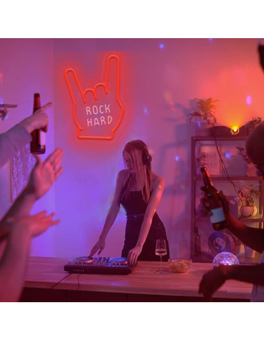 Cartel de Neón Rock Duro YUFAOO 32.5x24.4 cm Decoración