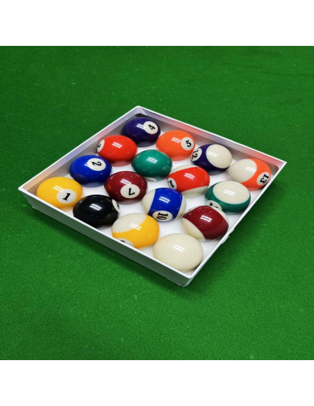 Juego de 16 bolas de billar HMQQ 2-1/4" resina profesional Juego de 16 bolas de billar HMQQ 2-1/4" resina profesional