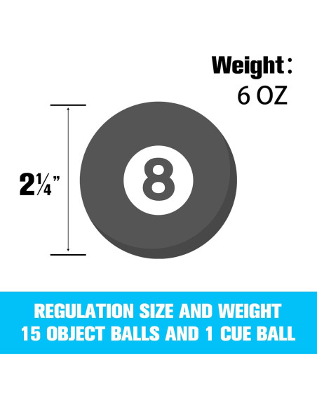 Juego de 16 bolas de billar HMQQ 2-1/4" resina profesional Juego de 16 bolas de billar HMQQ 2-1/4" resina profesional