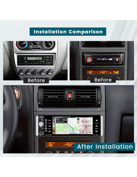 Estéreo de Coche Hikity 1 Din 5.1" Carplay Android Auto Bluetooth Estéreo de Coche Hikity 1 Din 5.1" Carplay Android Auto Bluetooth