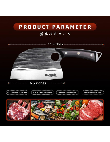 Cuchillo de Chef Huusk Forjado 16cm con Funda de Madera Cuchillo de Chef Huusk Forjado 16cm con Funda de Madera