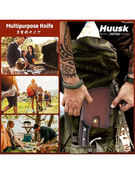 Cuchillo de Chef Huusk Forjado 16cm con Funda de Madera Cuchillo de Chef Huusk Forjado 16cm con Funda de Madera