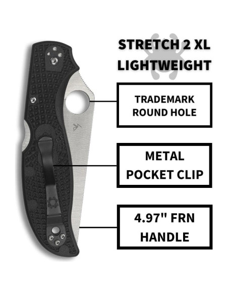Cuchillo de bolsillo Spyderco Stretch 2 XL con hoja VG-10 8.71 cm Cuchillo de bolsillo Spyderco Stretch 2 XL con hoja VG-10 8.71 cm