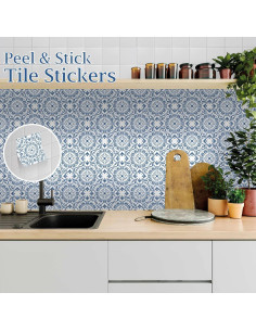Pegatinas de Azulejos SVNOOC 12 PCS 15x15 cm Impermeables 2