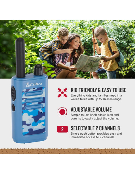 Walkie Talkies Cobra HE150B para Niños - 2 Canales, 25.75 km Walkie Talkies Cobra HE150B para Niños - 2 Canales, 25.75 km