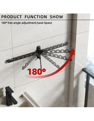 Perchero Plegable Montado en Pared Dancrul 6 Agujeros Negro