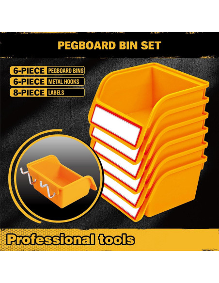 Conjunto de Organizadores de Bins ELEAD 6-Pack para Tablero de Clavos Conjunto de Organizadores de Bins ELEAD 6-Pack para Tablero de Clavos