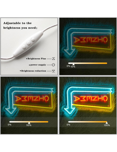 Luz de Neón LED Flecha de Cine Alkkign 42x20 cm Decorativa Luz de Neón LED Flecha de Cine Alkkign 42x20 cm Decorativa