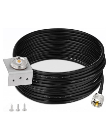 Cable Coaxial NMO a PL259 UHF 5m Eightwood + Soporte L