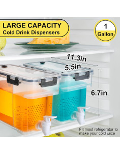 Dispensador de Bebidas Eaasty 2 Pcs 3.78L Transparente 2