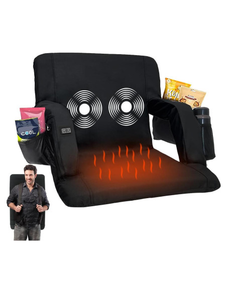 Silla de Gradas Portátil JUICYRAUL JU-MASSAGE con Calefacción y Masaje Silla de Gradas Portátil JUICYRAUL JU-MASSAGE con Calefacción y Masaje