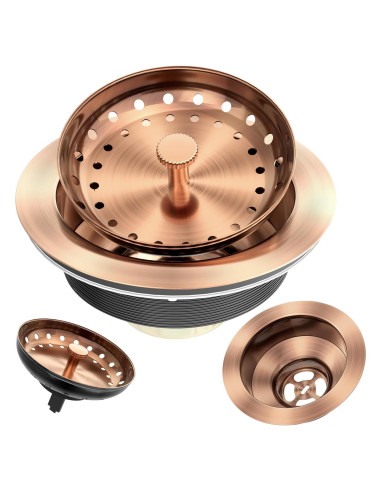Desagüe de fregadero de cocina Exakey cobre antiguo 8.89 cm