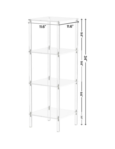 Estantería Cuadrada 4 Niveles CRTERICX Transparente 29.5x86.4cm